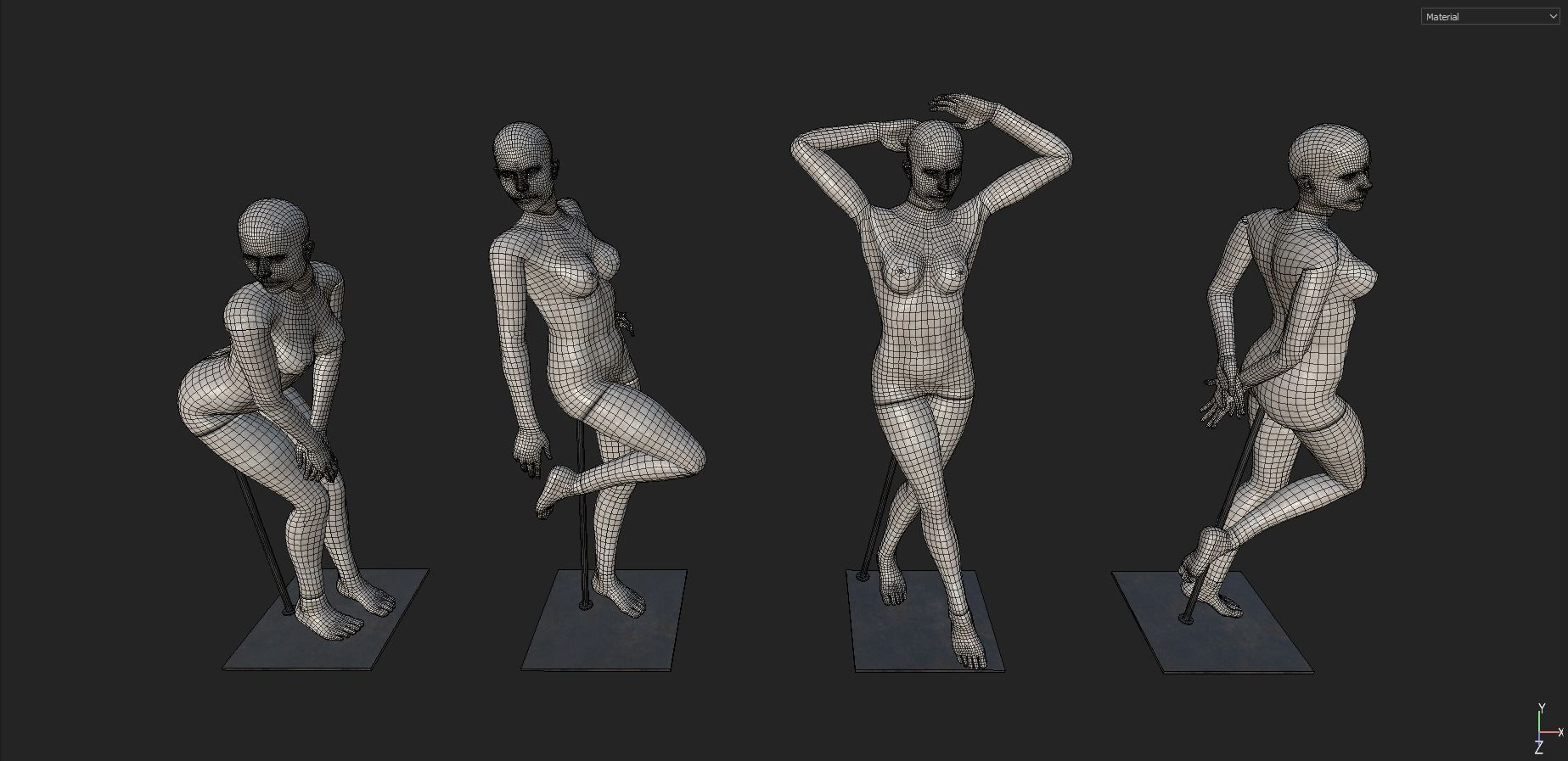 Mannequins Pack Low-poly 3D model_5