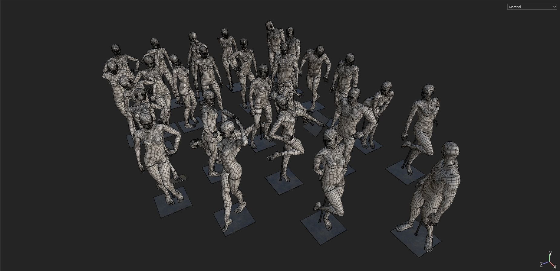 Mannequins Pack Low-poly 3D model_35