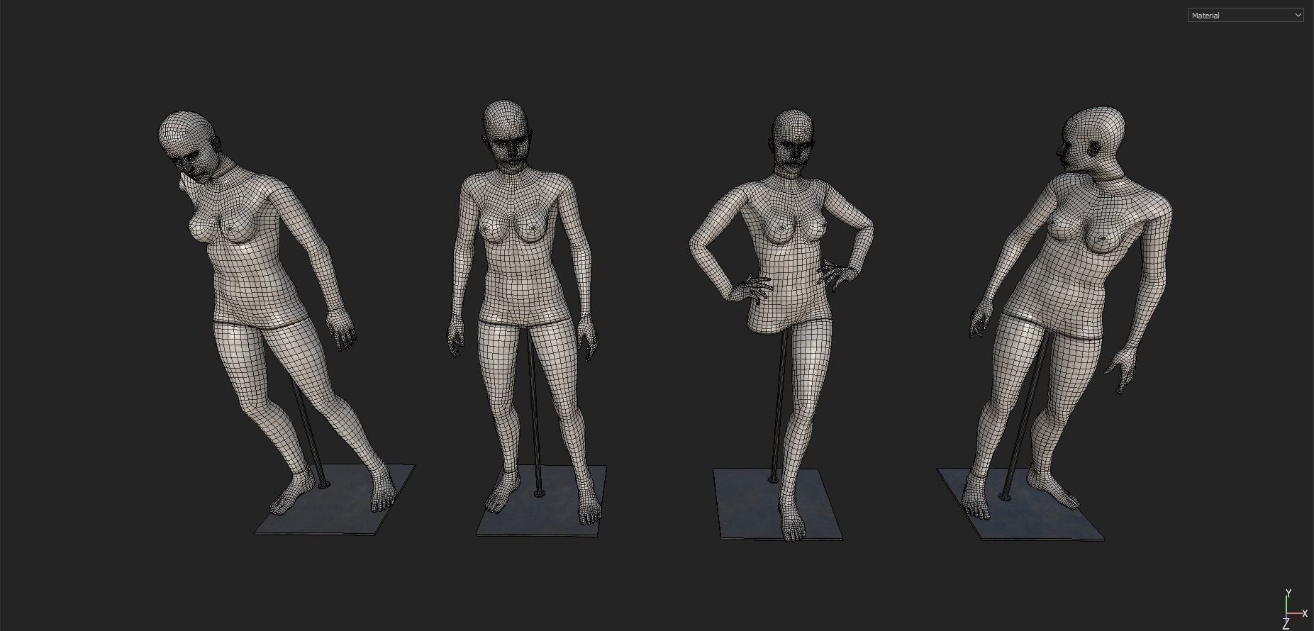 Mannequins Pack Low-poly 3D model_10