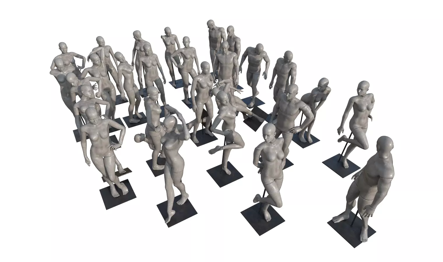 Mannequins Pack Low-poly 3D model_0