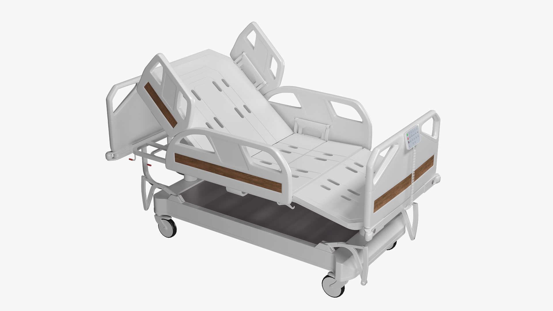 Hospital bed 3D model_4
