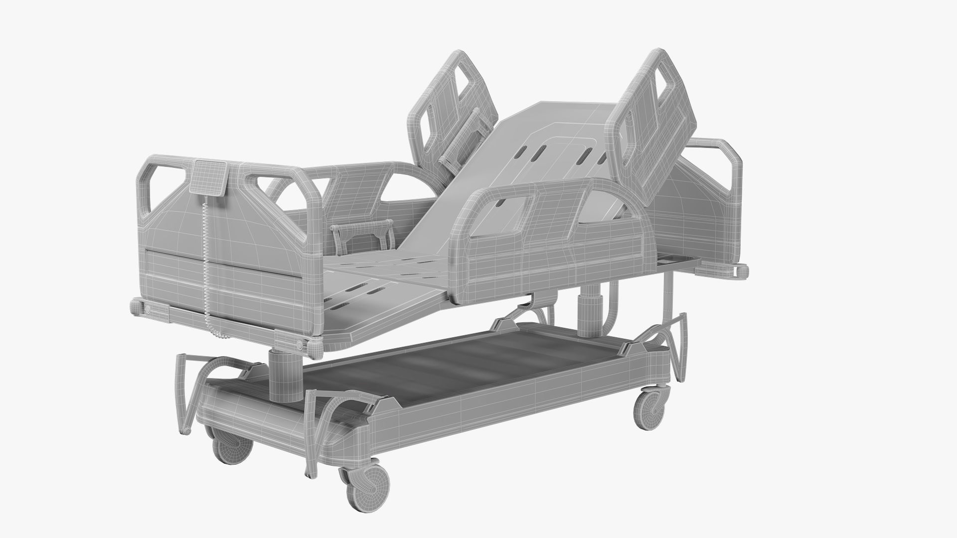 Hospital bed 3D model_1
