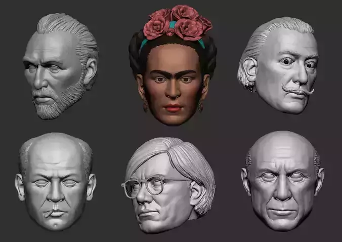 Artist heads  Pack 3D Model Collection