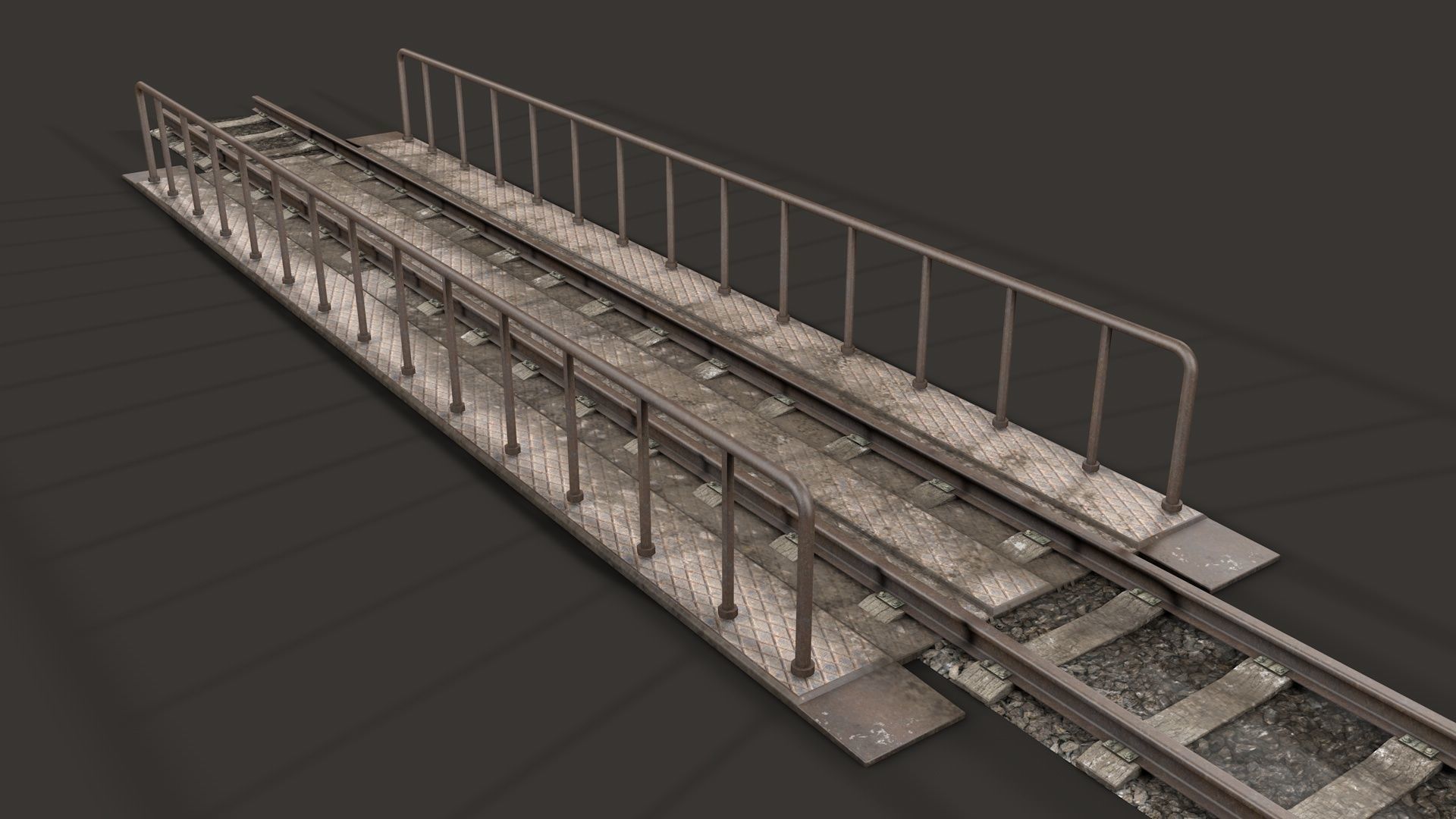 Modular Railway Track Advanced Collection 3D model_21