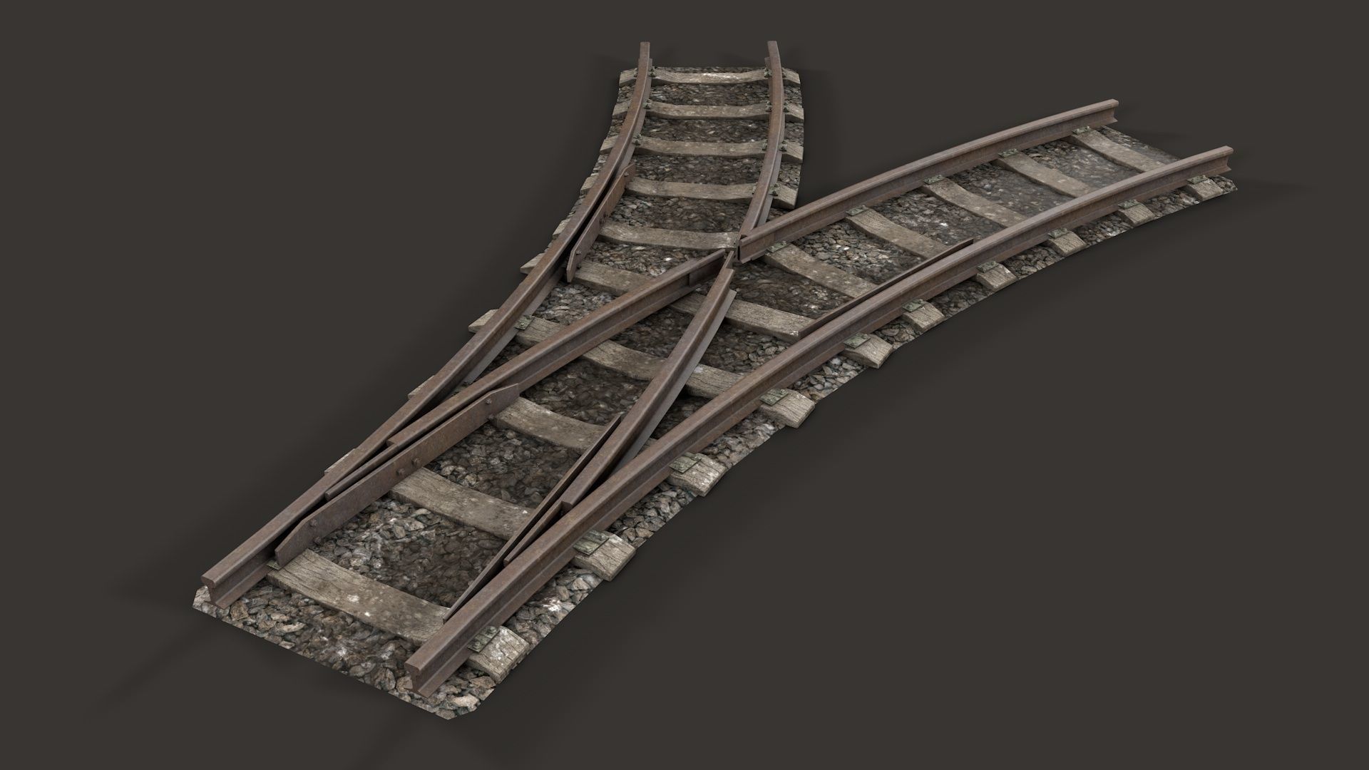 Modular Railway Track Advanced Collection 3D model_11