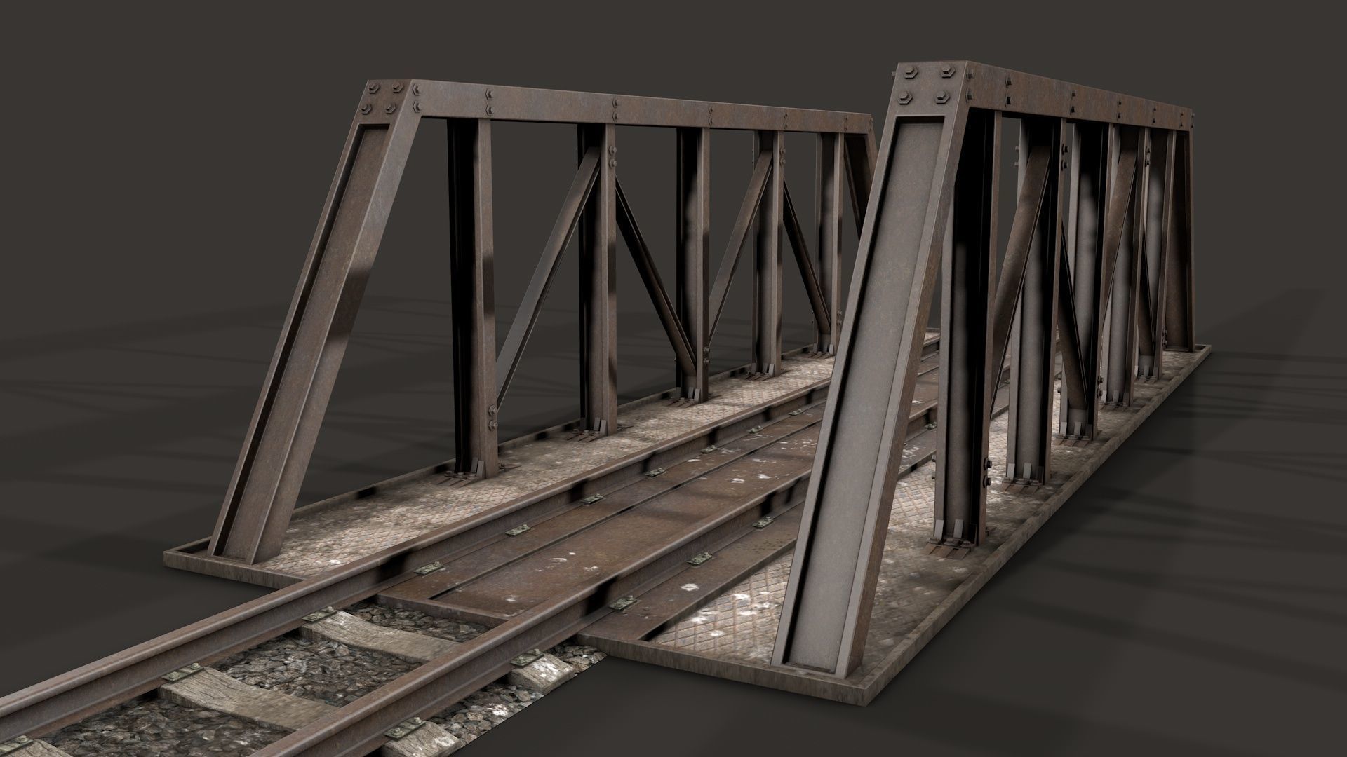 Modular Railway Track Advanced Collection 3D model_23