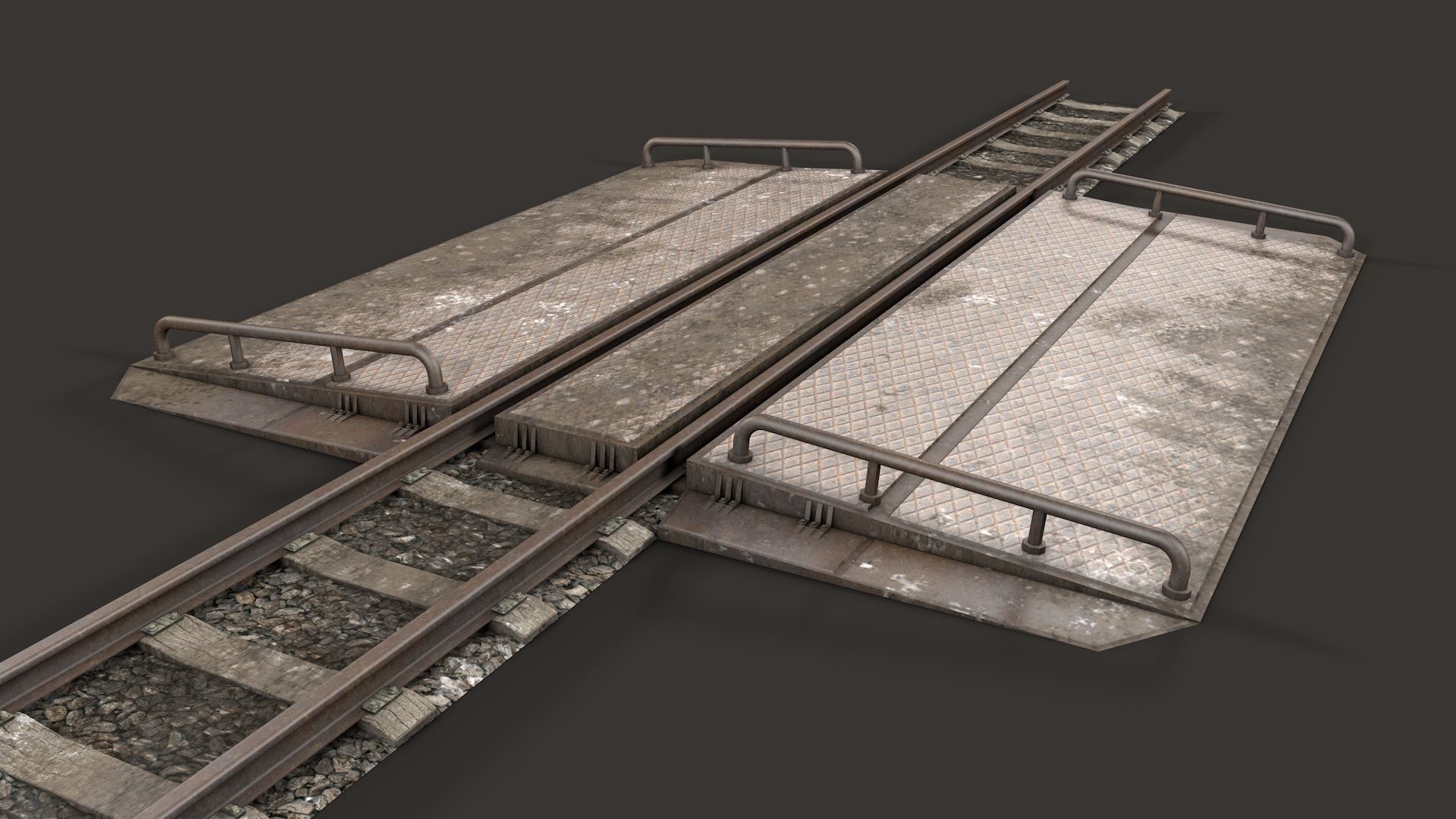 Modular Railway Track Advanced Collection 3D model_19