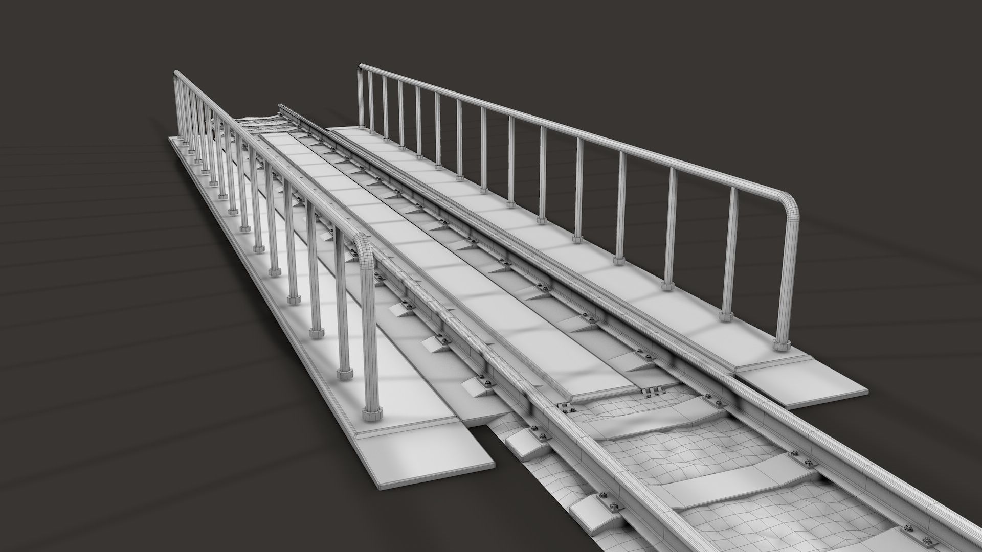 Modular Railway Track Advanced Collection 3D model_22
