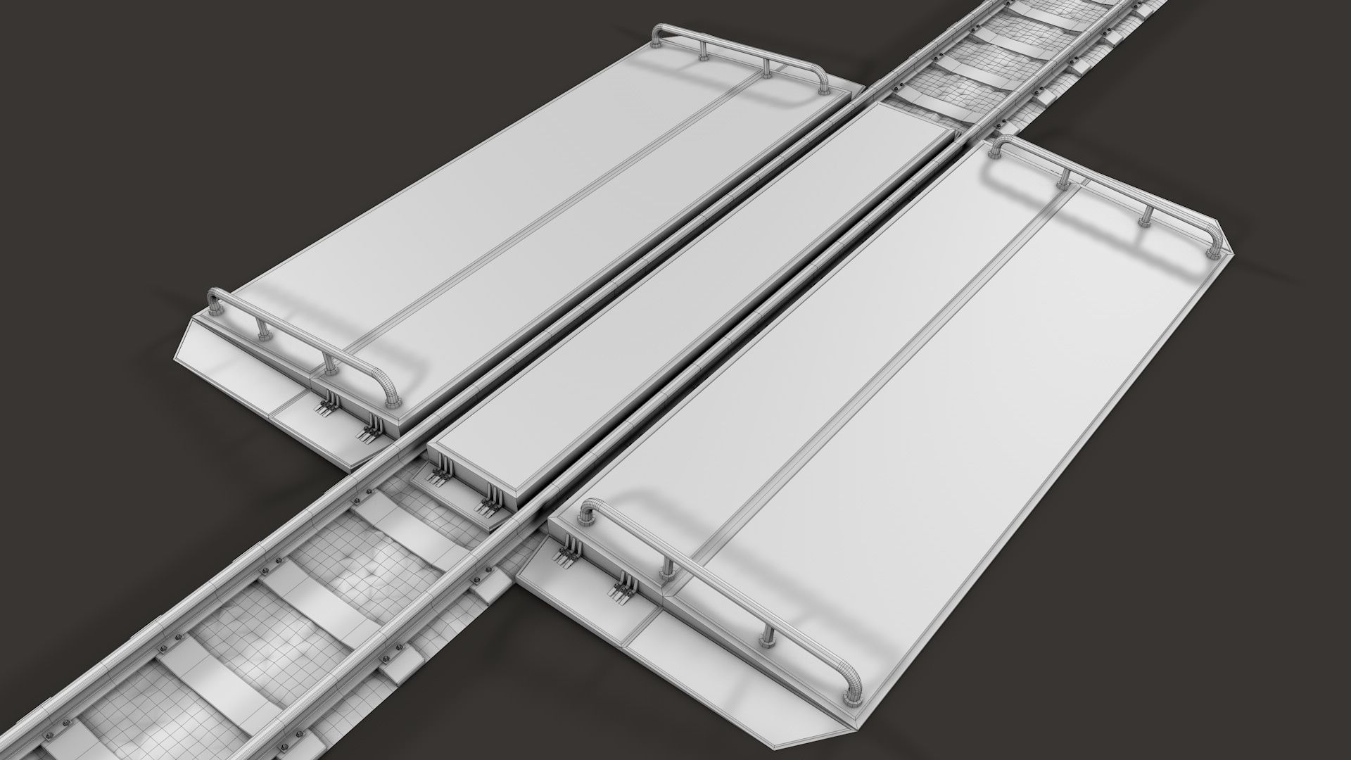 Modular Railway Track Advanced Collection 3D model_20