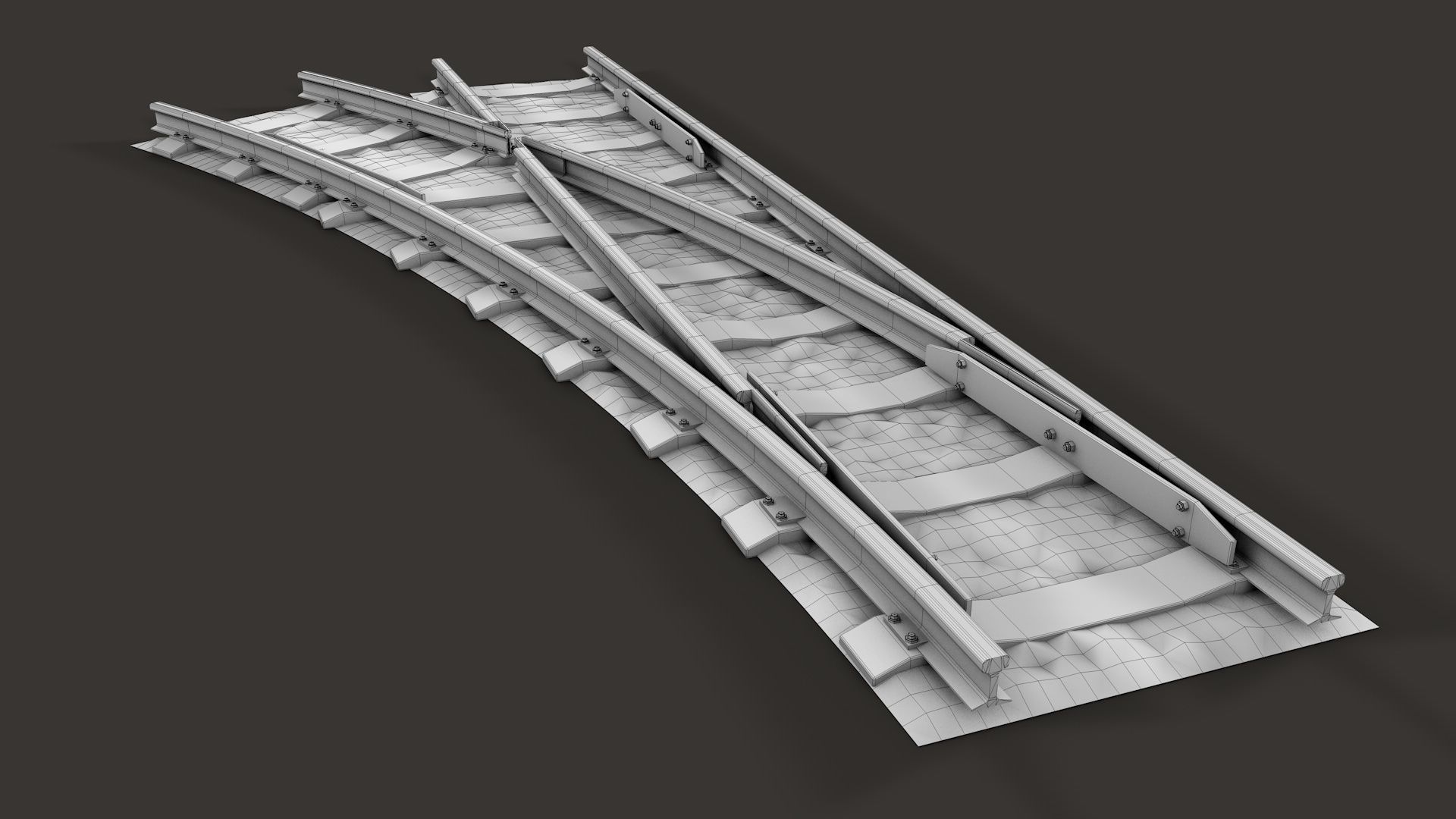 Modular Railway Track Advanced Collection 3D model_18