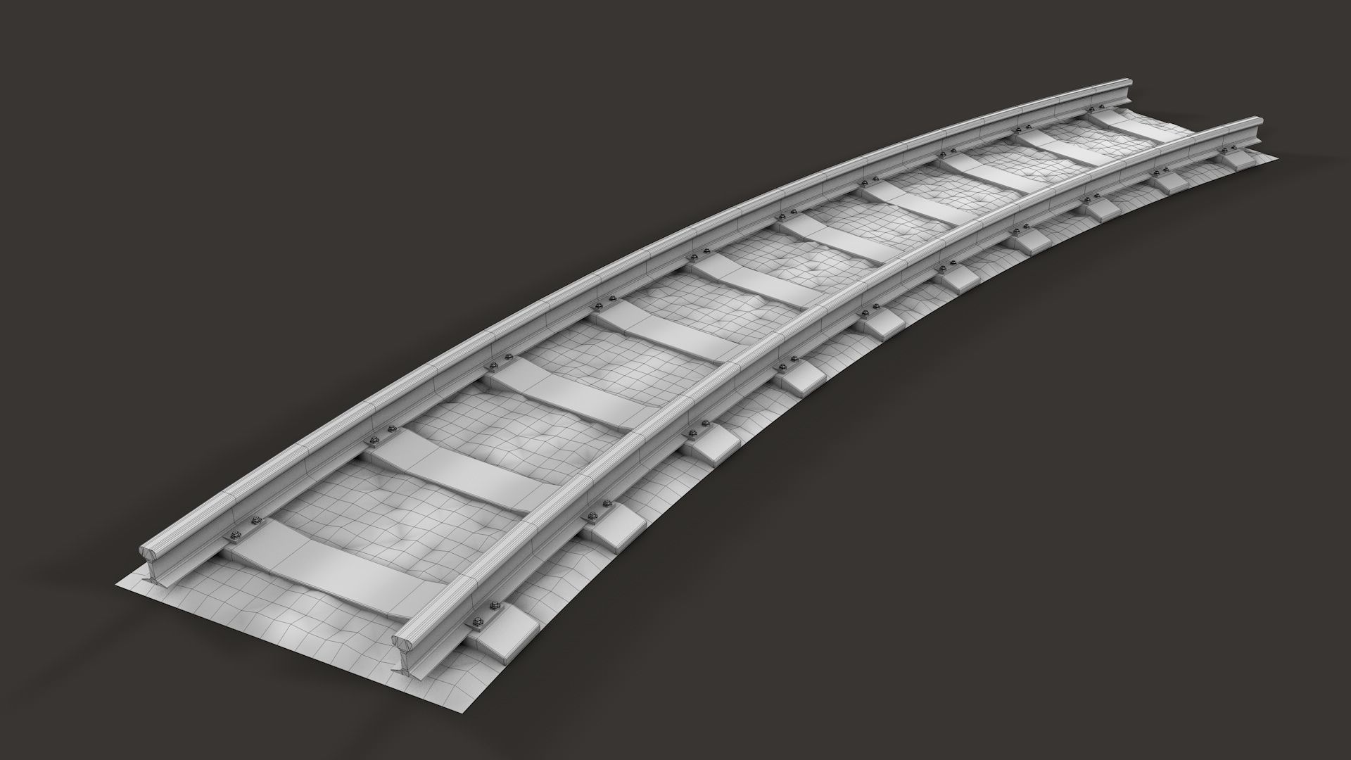 Modular Railway Track Advanced Collection 3D model_8