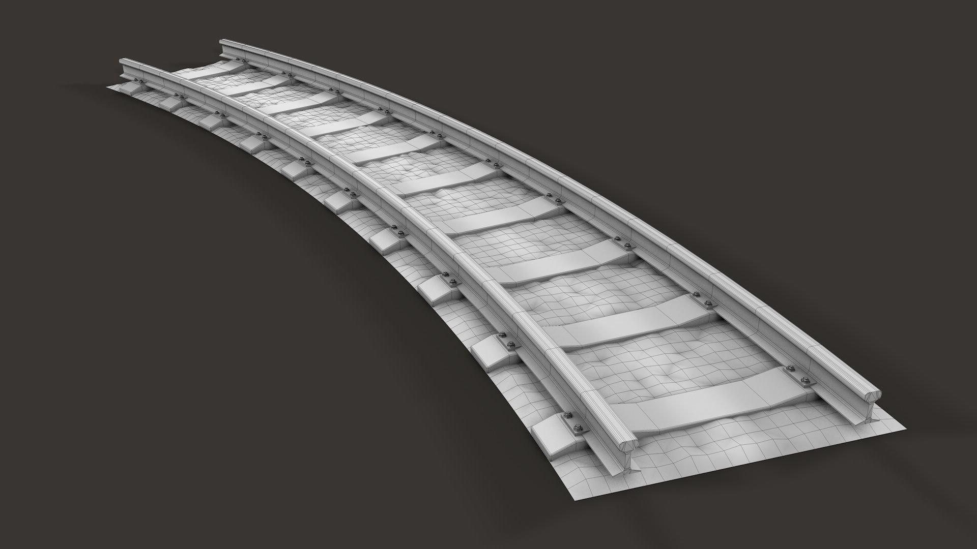 Modular Railway Track Advanced Collection 3D model_10