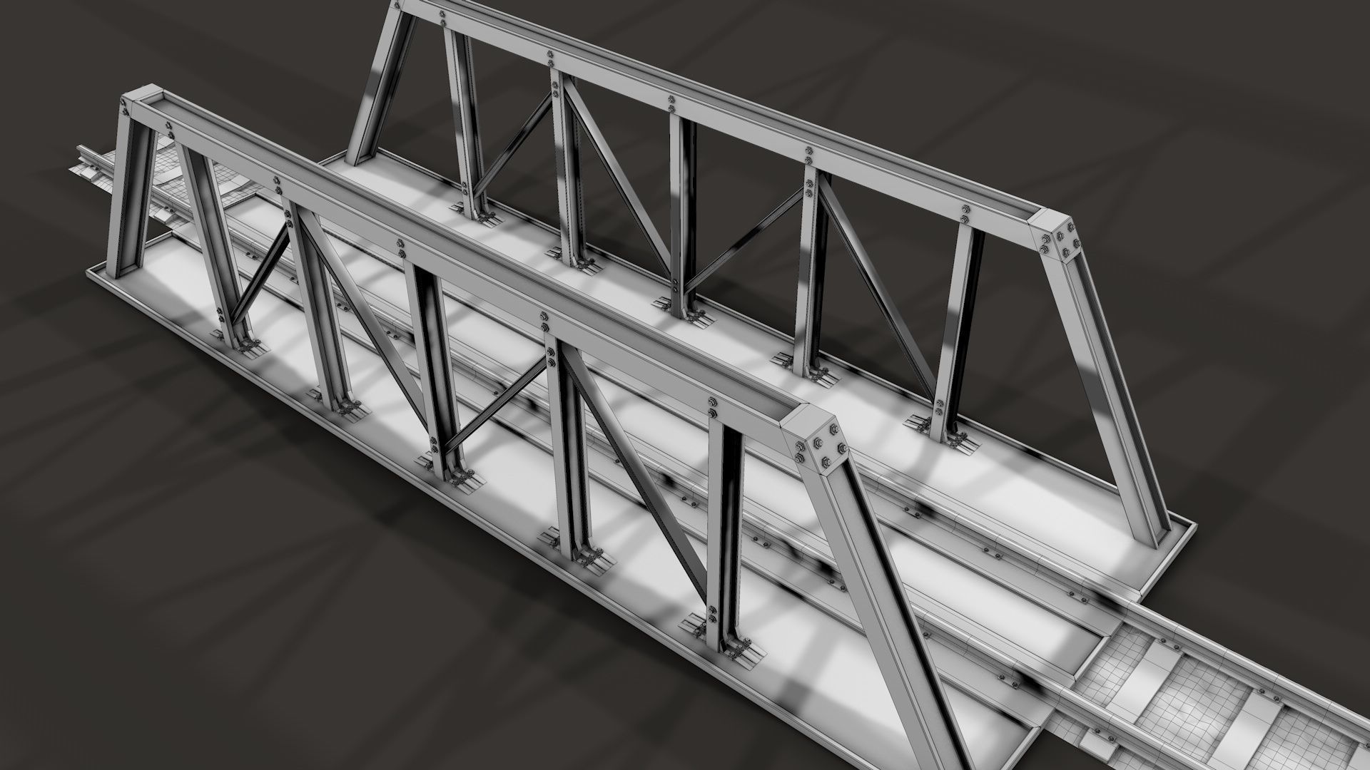 Modular Railway Track Advanced Collection 3D model_24