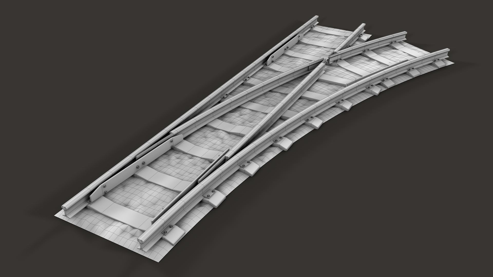 Modular Railway Track Advanced Collection 3D model_16