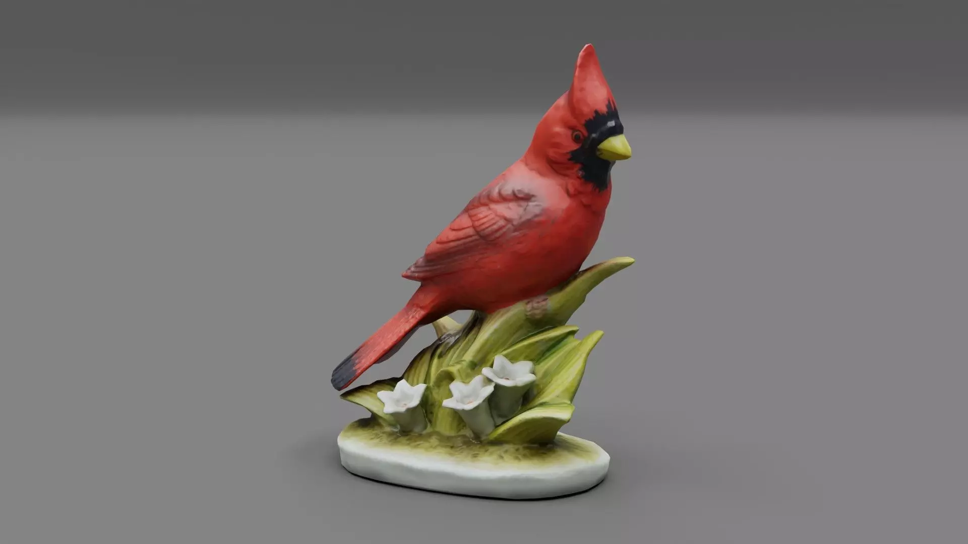 Northern Cardinalis bird Low-poly 3D model_0