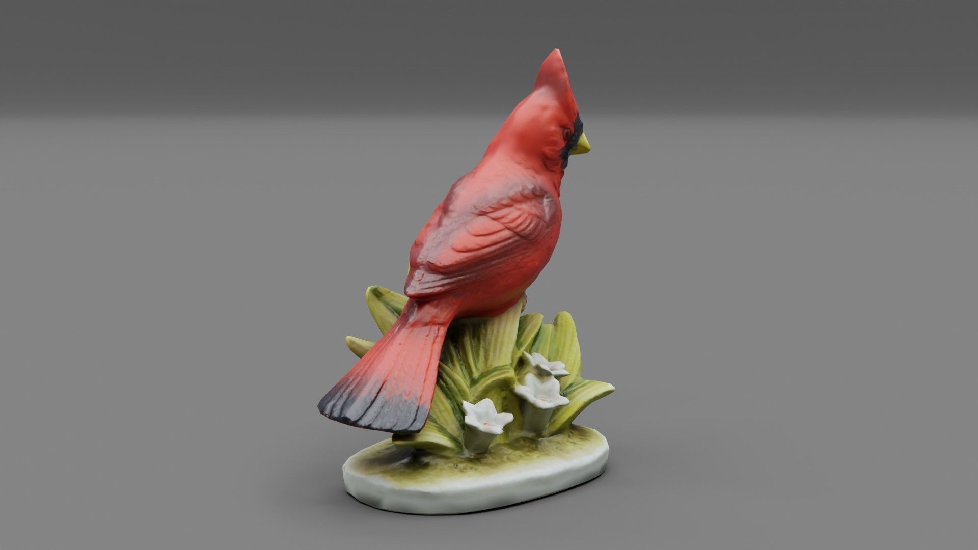 Northern Cardinalis bird Low-poly 3D model_2