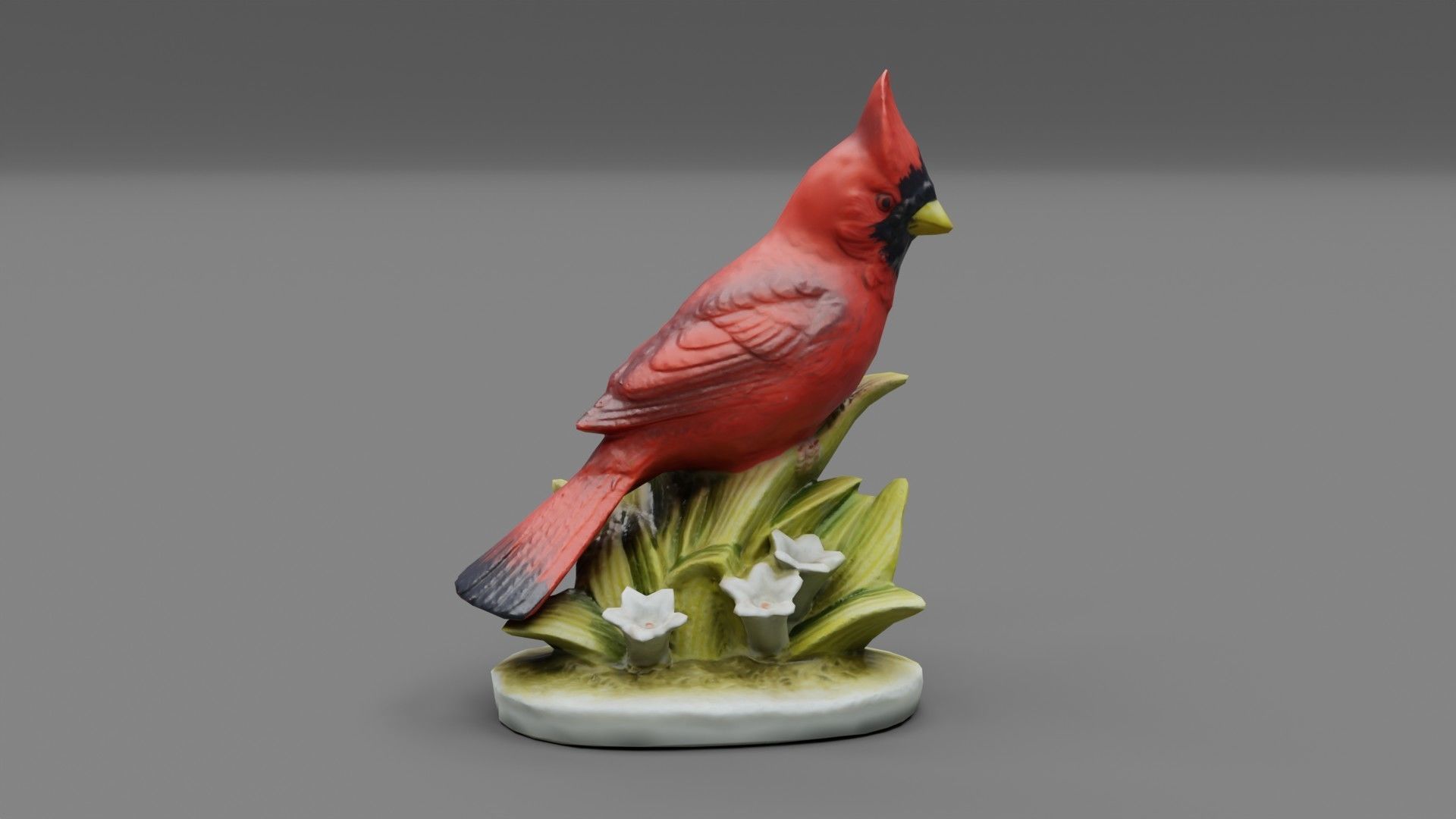 Northern Cardinalis bird Low-poly 3D model_1