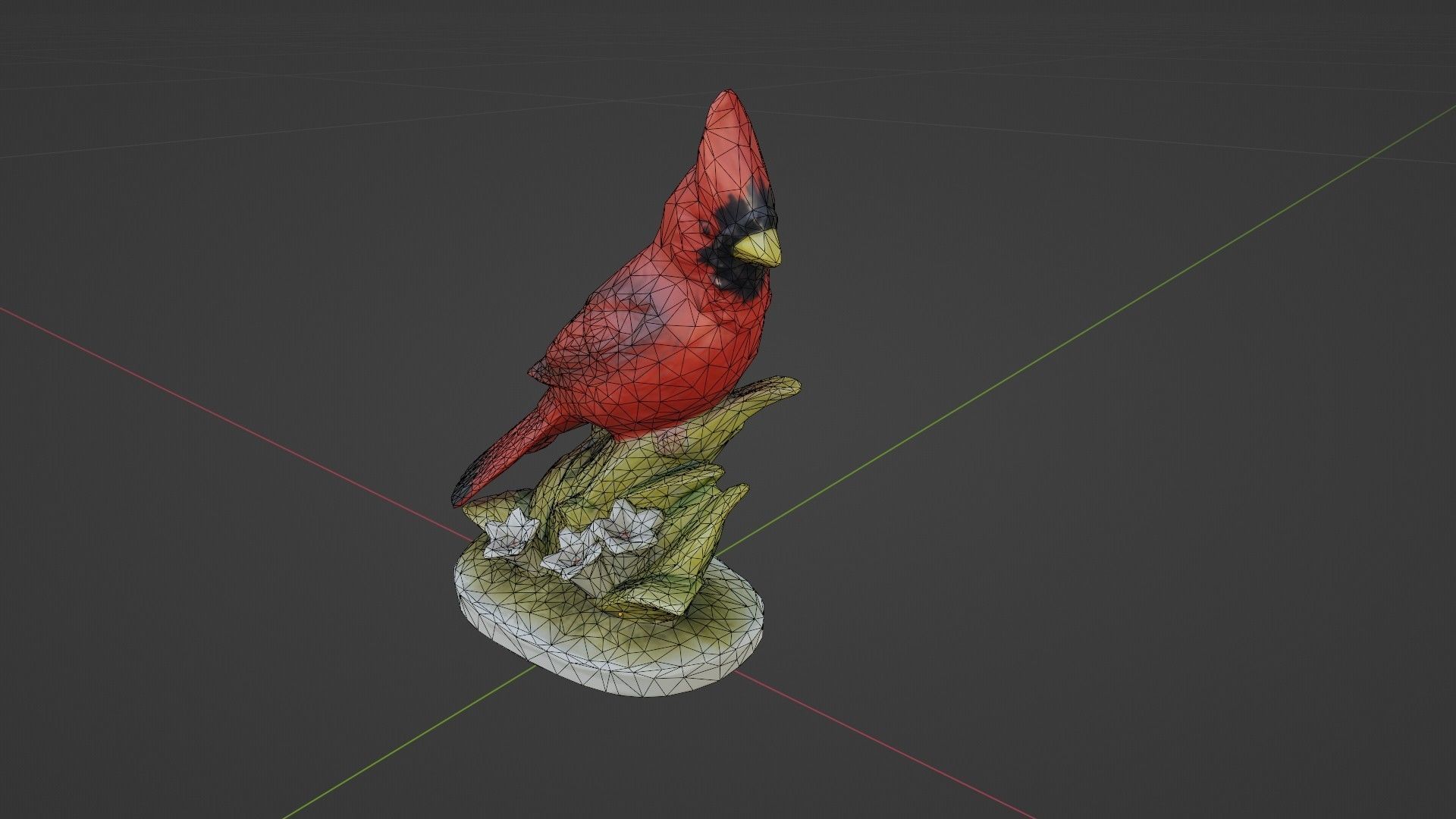 Northern Cardinalis bird Low-poly 3D model_13