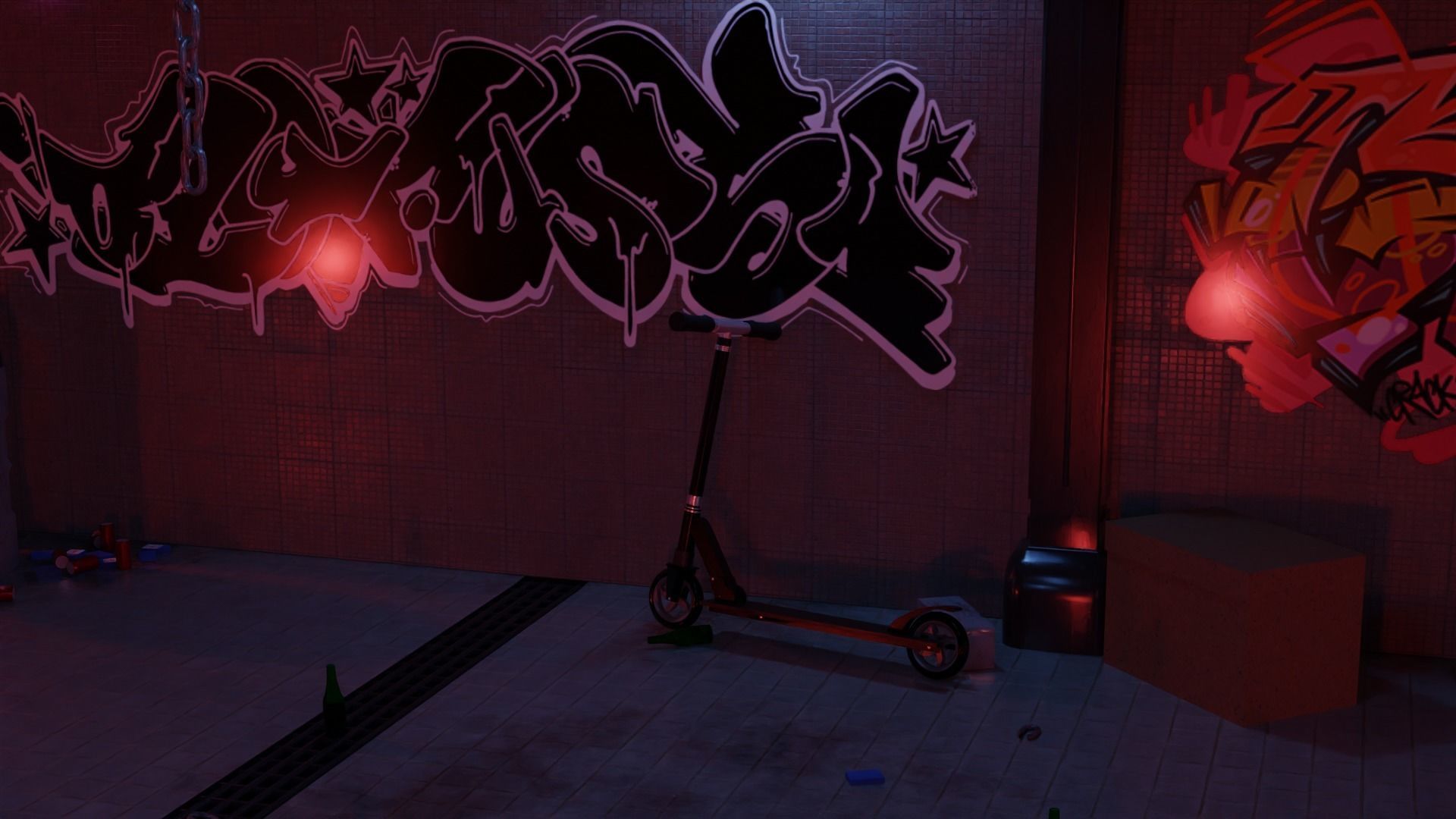 Cyberpunk corridor 3D model_8