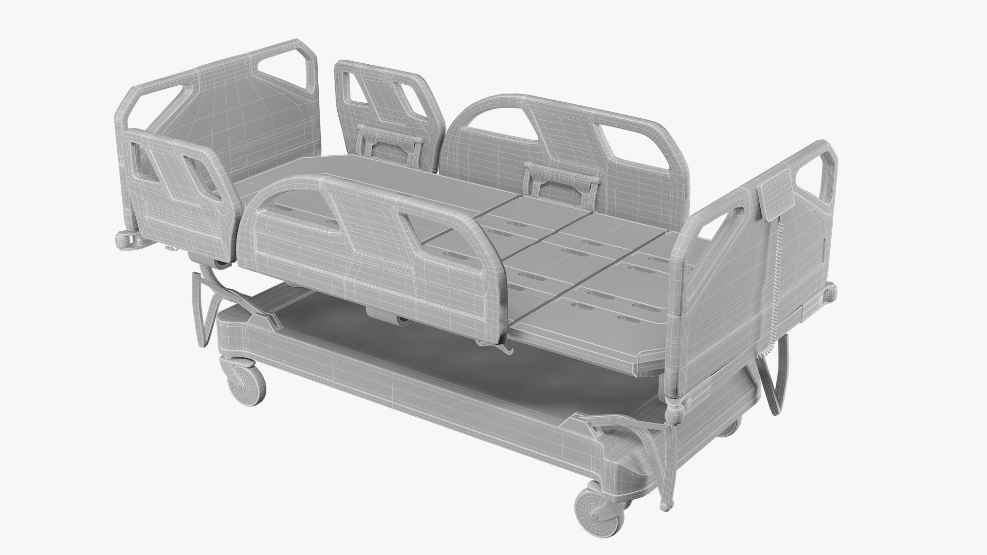 Hospital bed  3D model_2