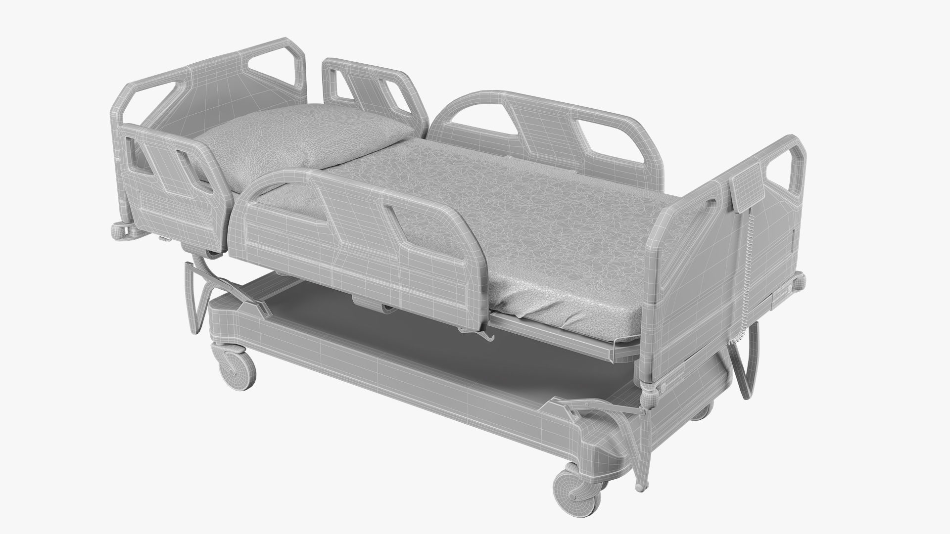 Hospital bed  3D model_9