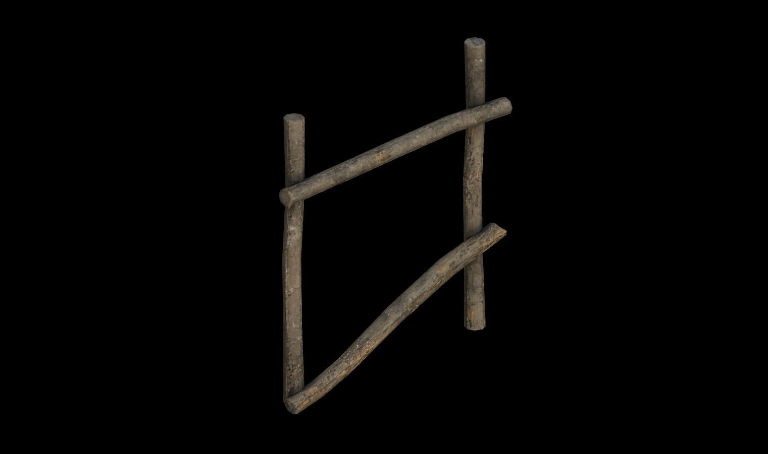 Modular Fence Pack 1 Low-poly 3D model_5