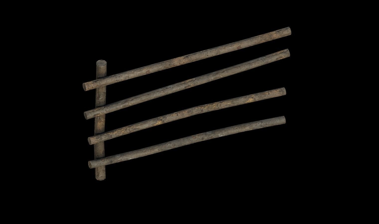 Modular Fence Pack 1 Low-poly 3D model_1