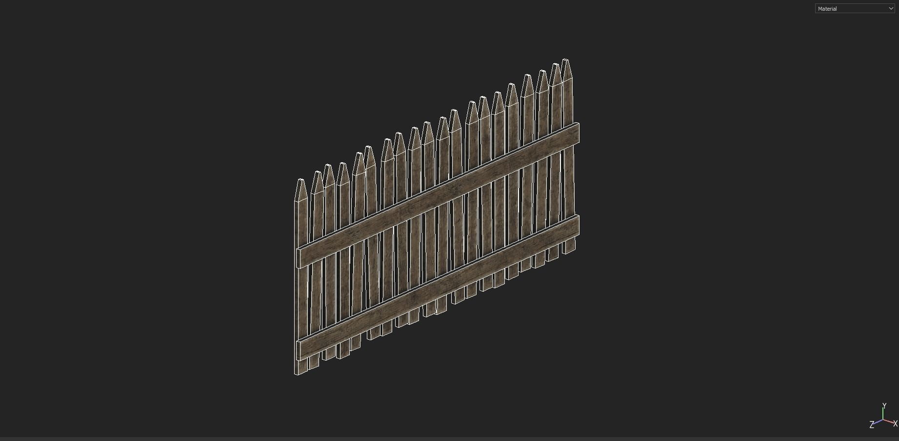 Modular Fence Pack 1 Low-poly 3D model_16