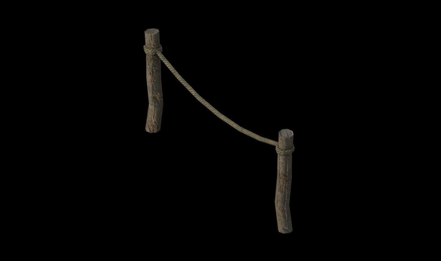 Modular Fence Pack 1 Low-poly 3D model_13