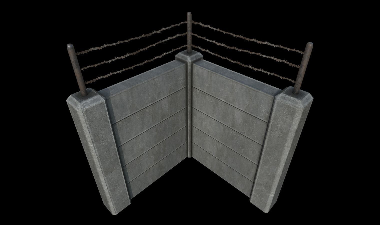 Modular Fence Pack 1 Low-poly 3D model_26