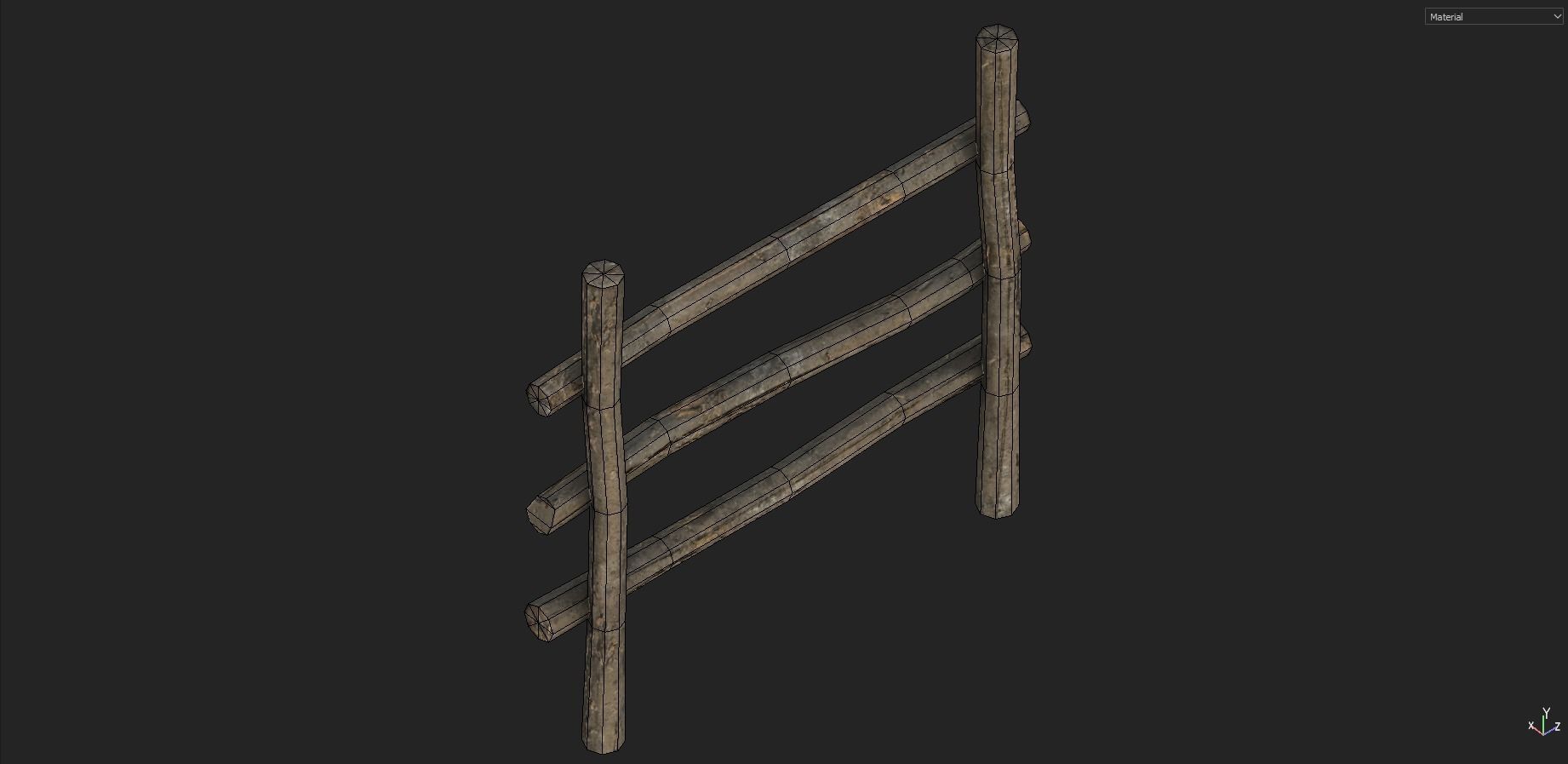 Modular Fence Pack 1 Low-poly 3D model_8