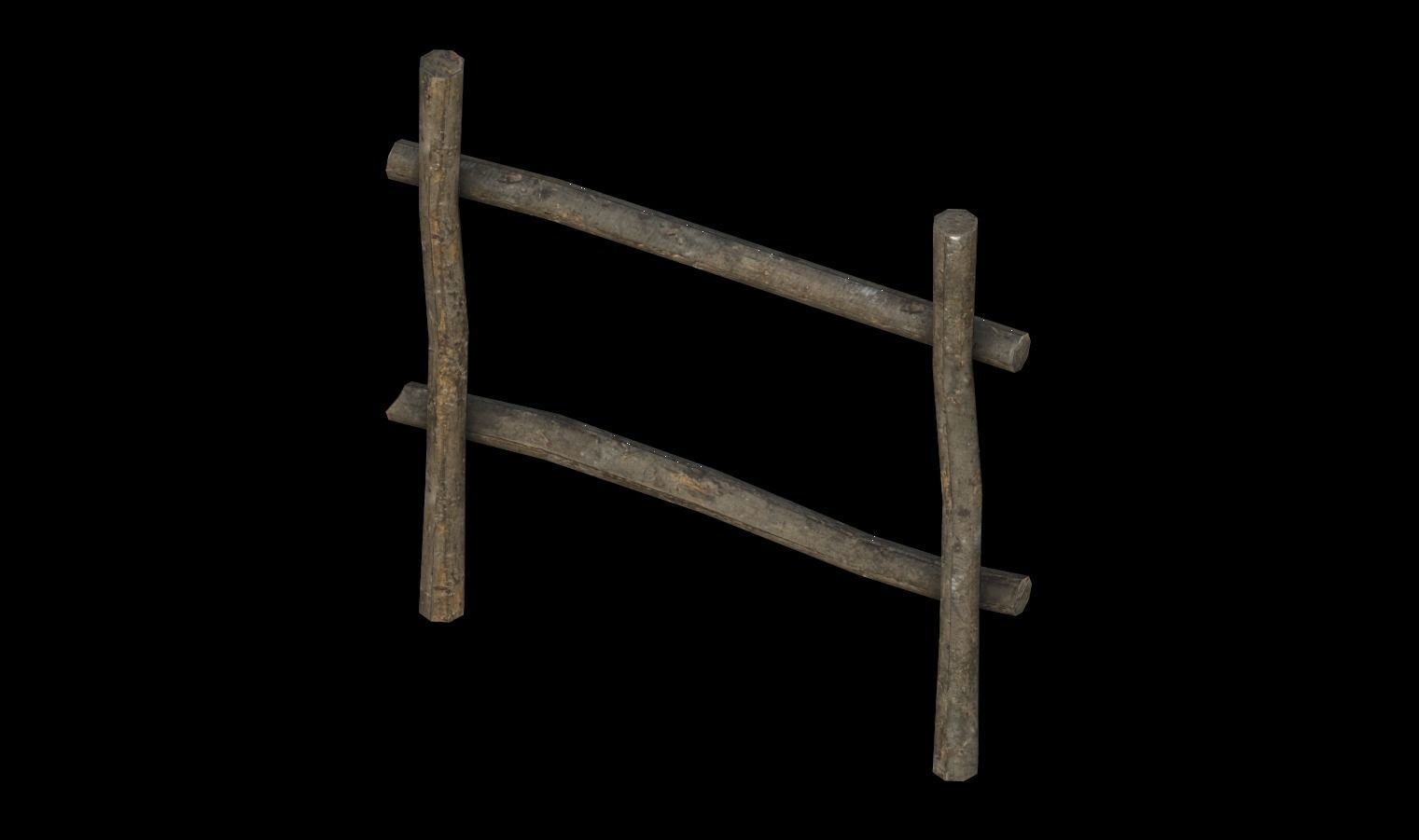 Modular Fence Pack 1 Low-poly 3D model_9