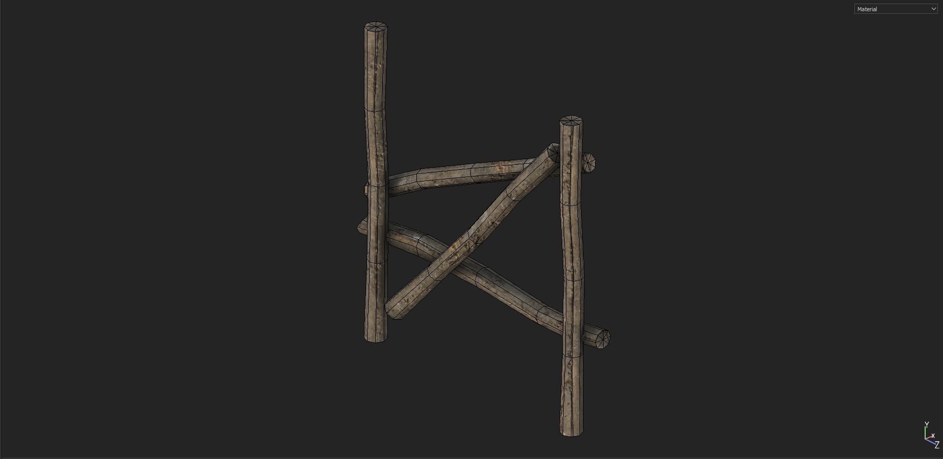 Modular Fence Pack 1 Low-poly 3D model_12