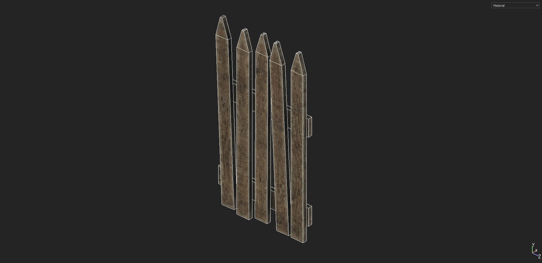 Modular Fence Pack 1 Low-poly 3D model_18