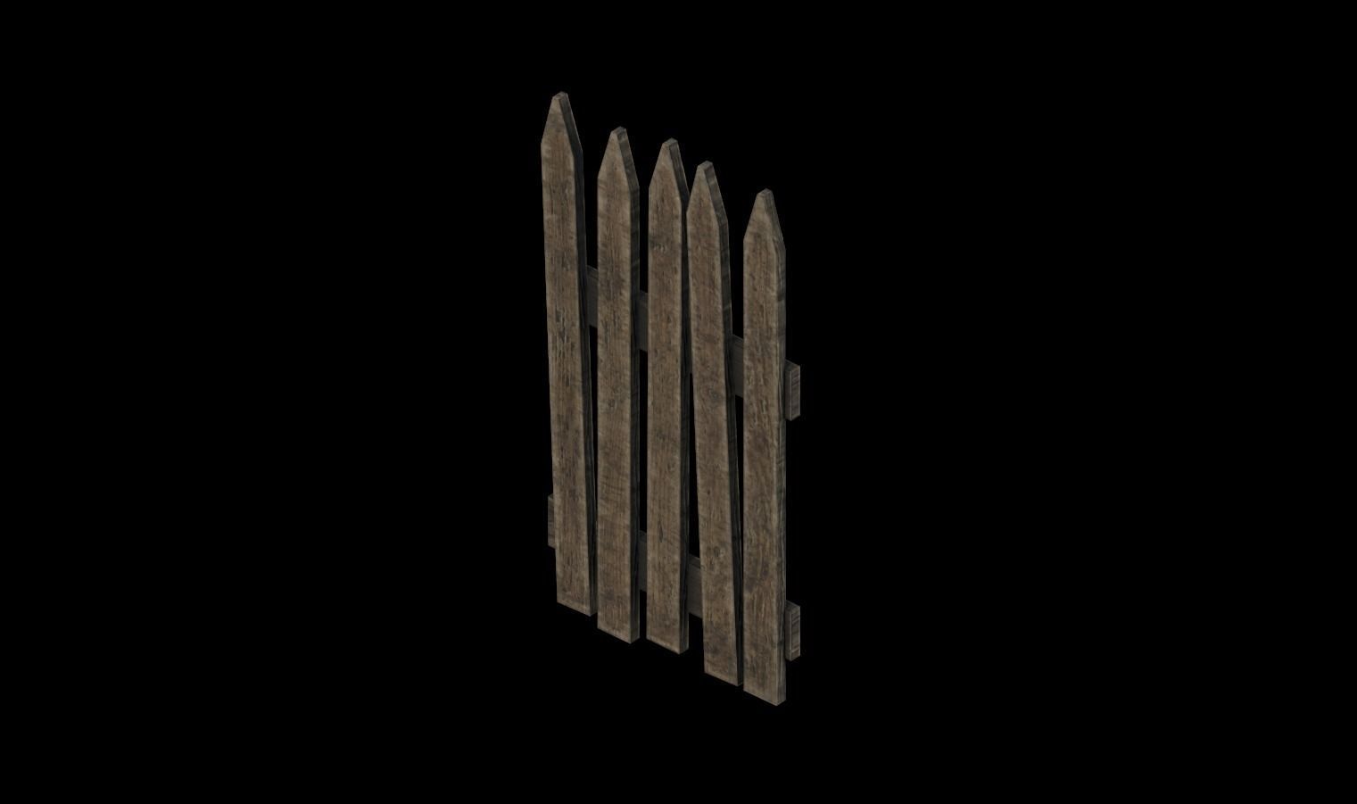 Modular Fence Pack 1 Low-poly 3D model_17
