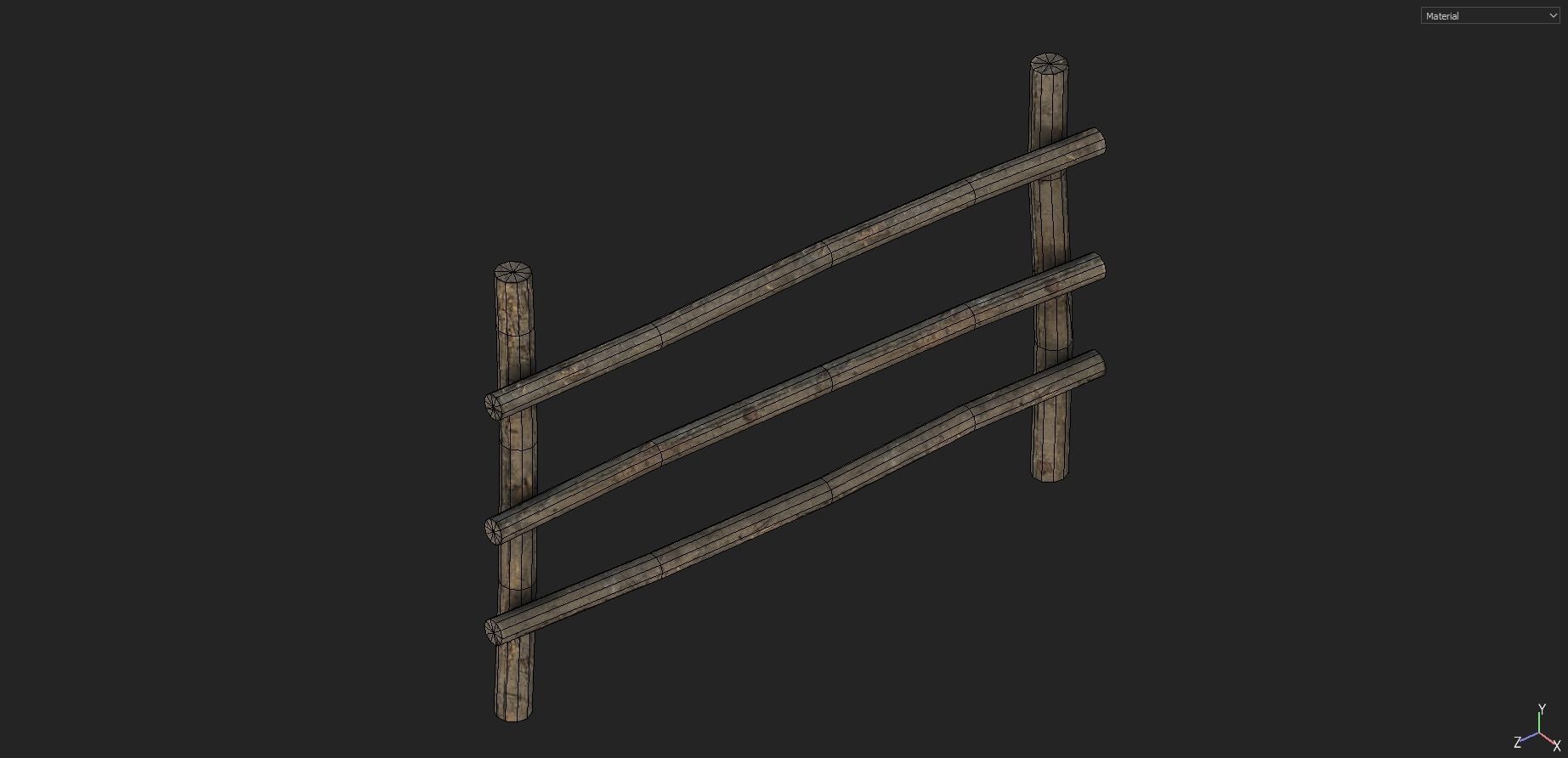 Modular Fence Pack 1 Low-poly 3D model_4