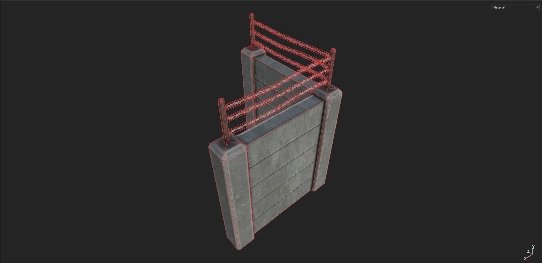 Modular Fence Pack 1 Low-poly 3D model_28