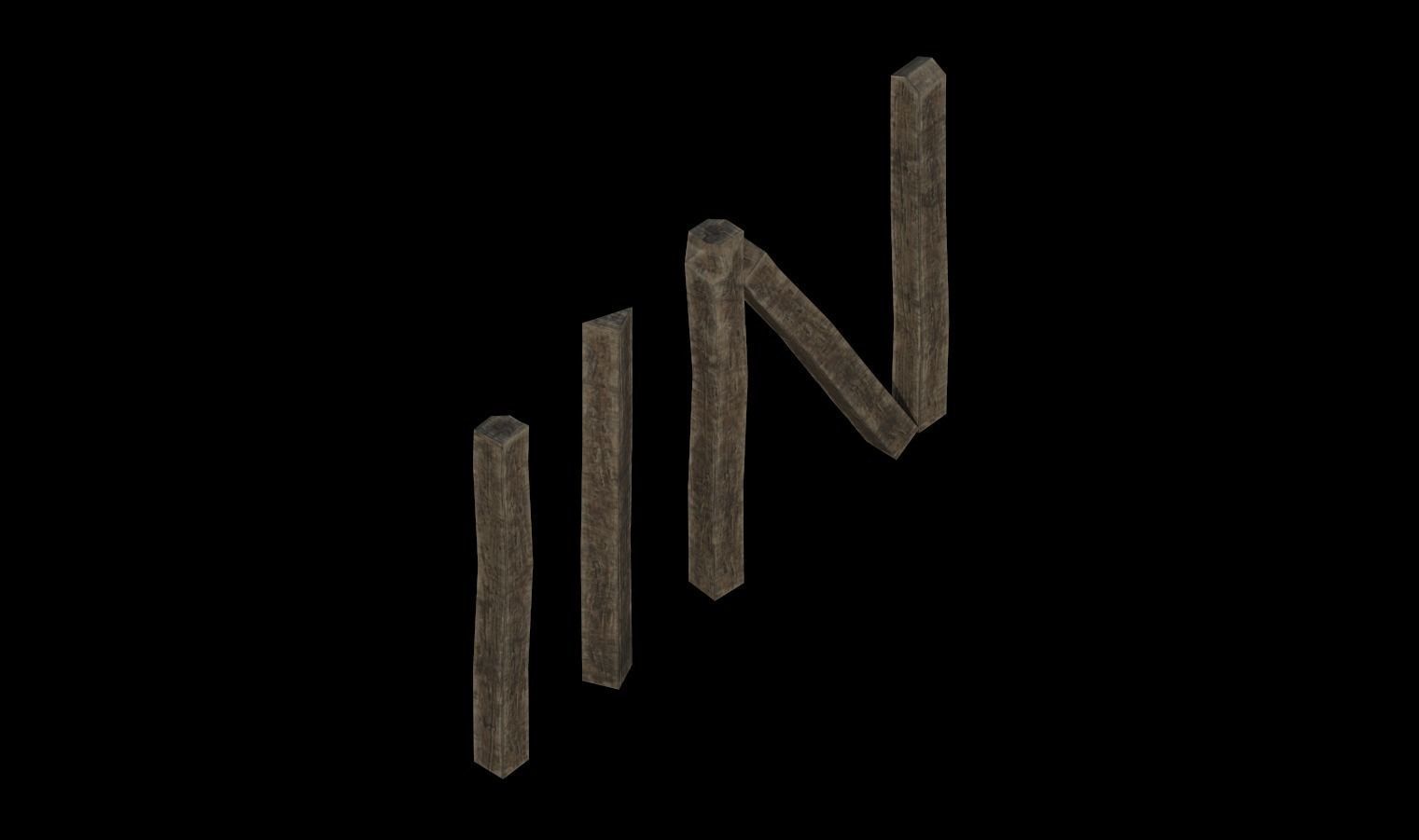 Modular Fence Pack 1 Low-poly 3D model_20