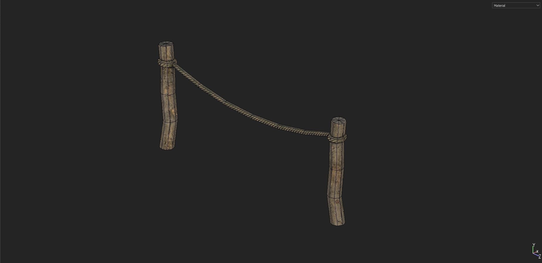 Modular Fence Pack 1 Low-poly 3D model_14