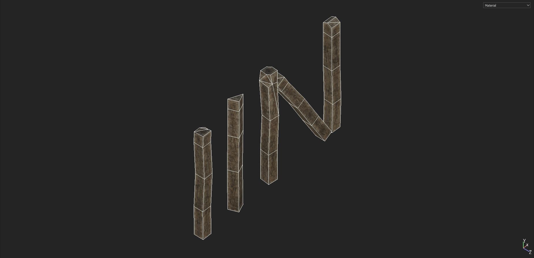 Modular Fence Pack 1 Low-poly 3D model_21