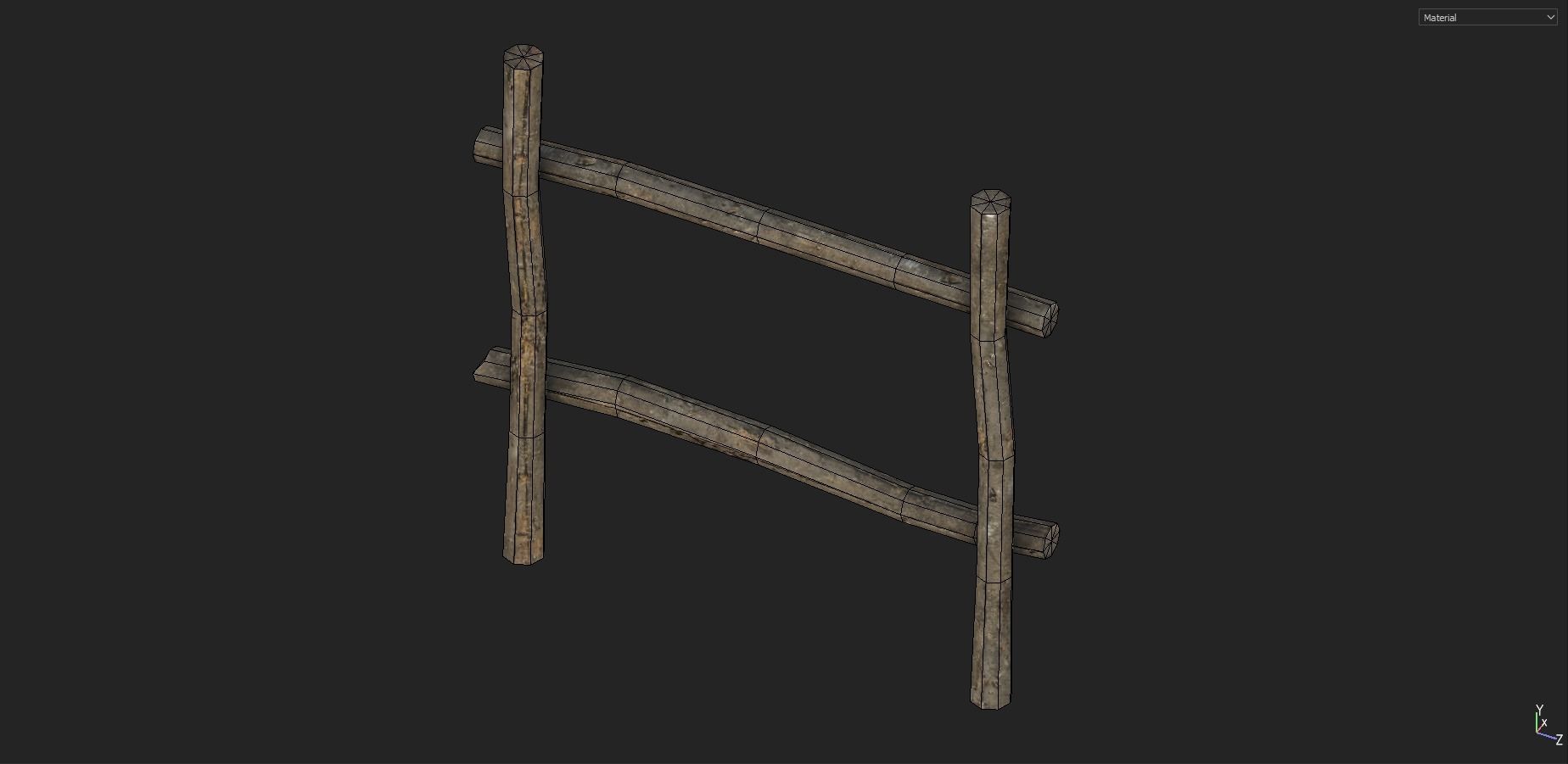 Modular Fence Pack 1 Low-poly 3D model_10