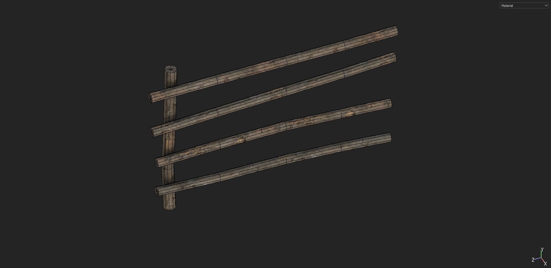 Modular Fence Pack 1 Low-poly 3D model_2