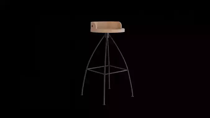 Minimalist Round Wooden Bar Stool for Versatile Spaces