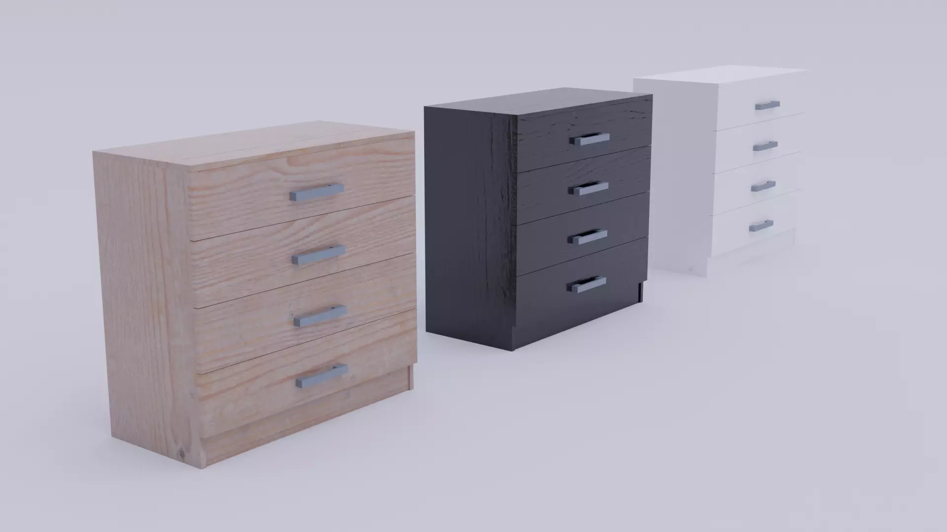 Drawers - Low-poly PBR chest of Low-poly 3D model_0