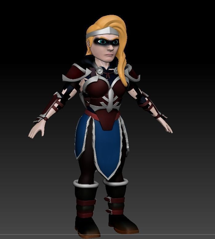 The Shield Maiden Free low-poly 3D model_1