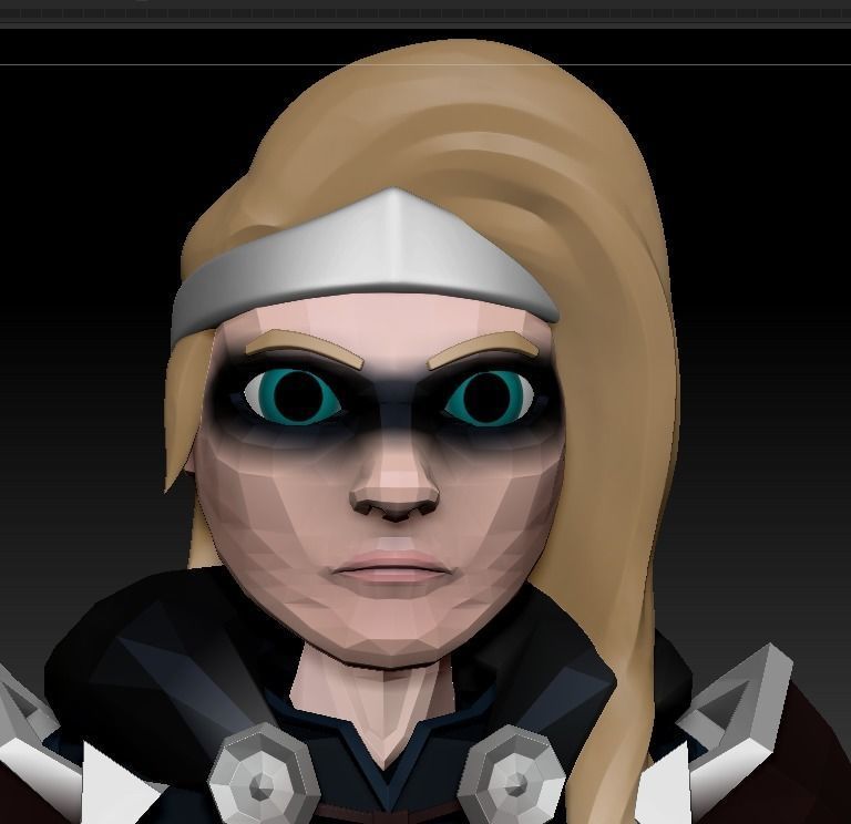 The Shield Maiden Free low-poly 3D model_6