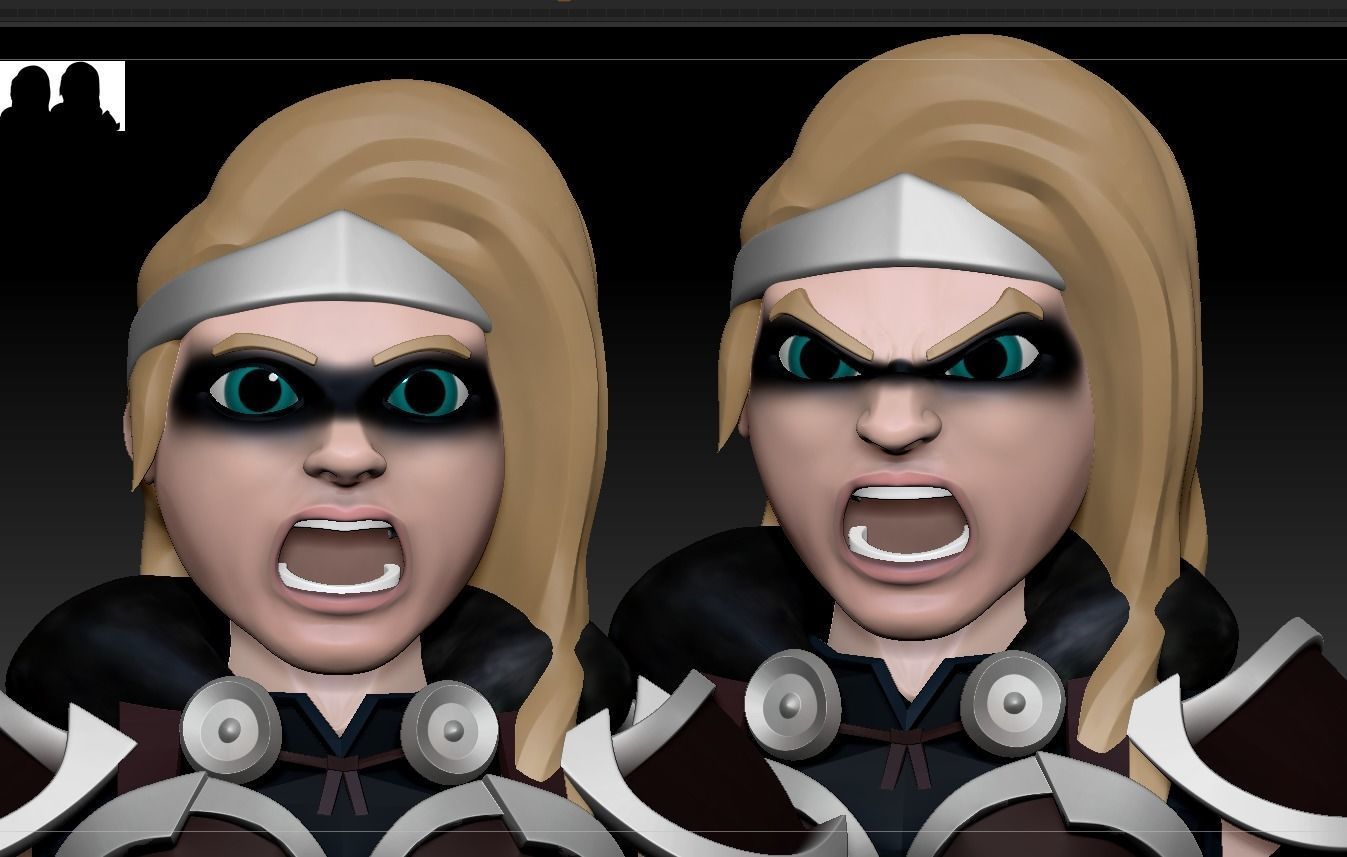The Shield Maiden Free low-poly 3D model_3