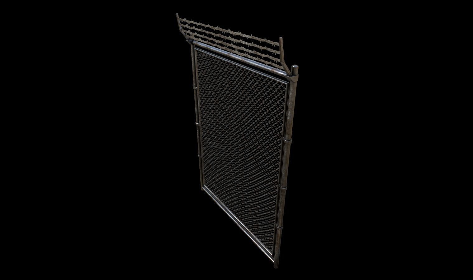 Modular Fence Pack 2 Low-poly 3D model_4