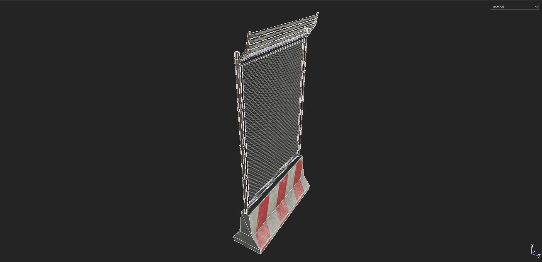 Modular Fence Pack 2 Low-poly 3D model_9