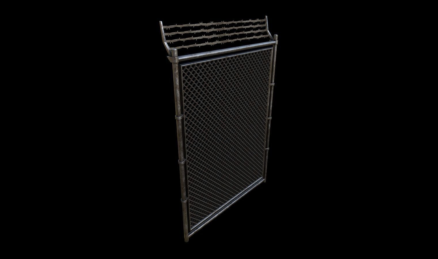 Modular Fence Pack 2 Low-poly 3D model_5